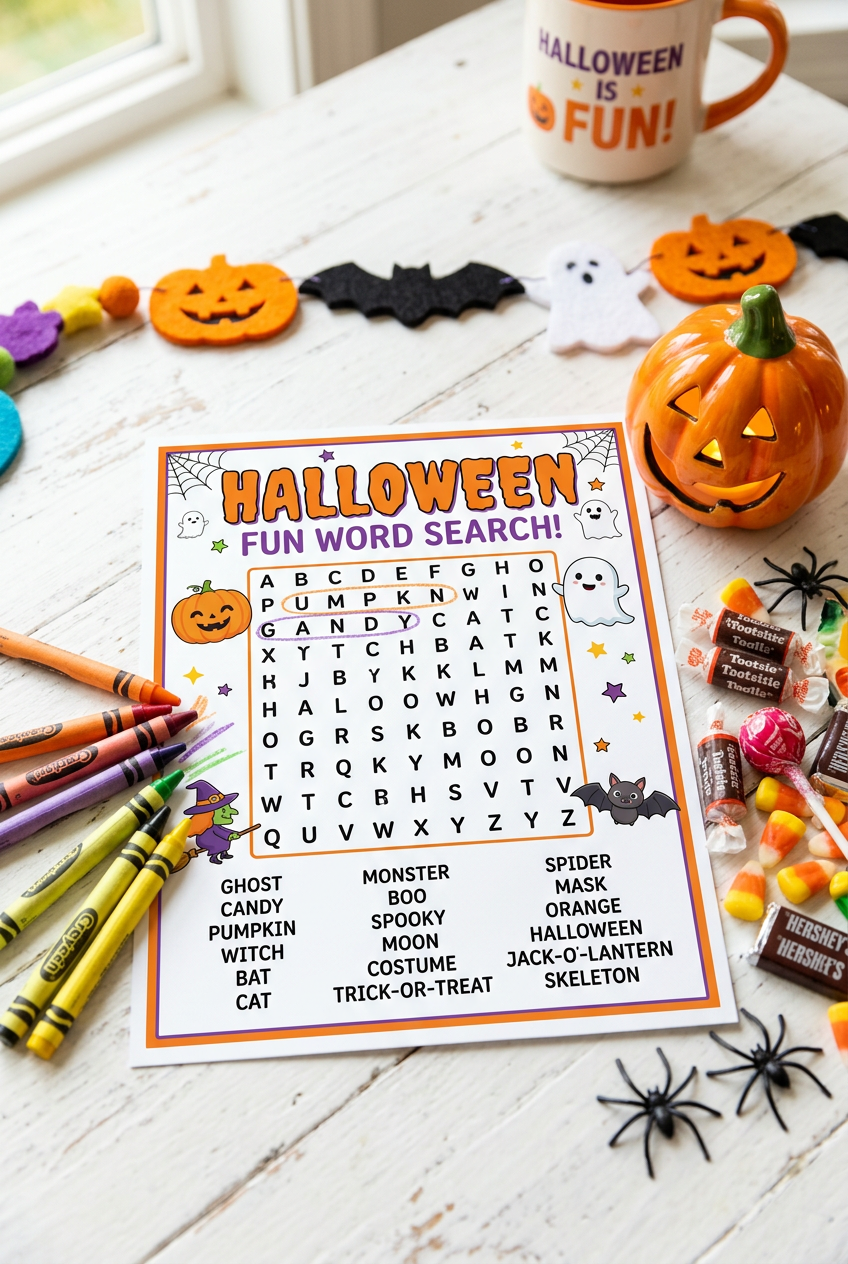 Halloween Word Search - Kids