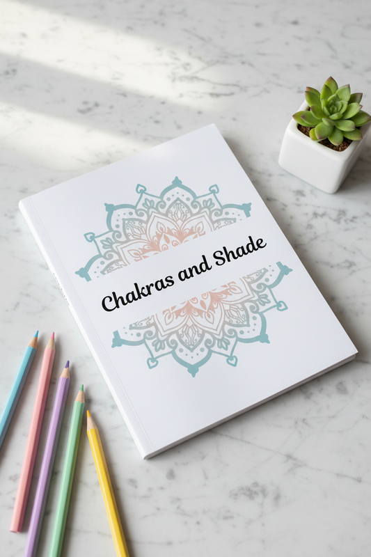 Chakras & Shade soft cover coloring book mockup